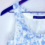 ZARA Basic Blue and White Sleeveless Floral Dress Size M Photo 3