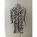 John Mark Zebra Tunic Size M Black White Oversized Lagenlook Wired Collar Size M Photo 6