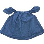 Madewell  Shirt‎ Womens XS Blue Off Shoulder Chambray 100% Cotton Peasant Boho Photo 1