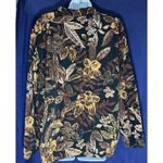 Blair Vintage 90's Earth Tone Abstract Leaf Print Windbreaker Jacket Size L Photo 1