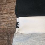 Adidas Three Stripes Cropped Pullover Women’s Size Large Black/Grey/White Photo 3