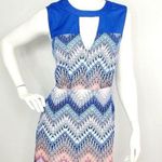BCBGMAXAZRIA Print Block Dress Multi Zig Zag Photo 0