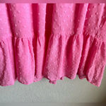 CeCe NWT  Clip Dot Ruffle Long Sleeve Shift Dress in Pink Begonia Photo 3