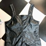 Tinseltown NWT Faux Leather Skirtalls Dress Black Wet Look Overalls Jumper Retro Photo 9