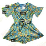 Skies Are Blue Anthropologie Aquatic Floral Tropical Surplice Romper Size M Photo 4