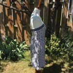 American Eagle Strapless Blue Embroidered Floral Eyelet Cottage Sun Dress Photo 1