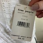 Free People Star Struck Ivory Eyelet Puff Sleeve Tie Back Blouse Size Medium Photo 4