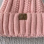 C.C Pink Knit Fleece Lined Hat with Fur Pom Photo 1