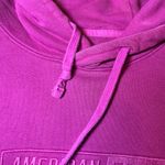 American Eagle Hoodie Womens Large Pink Pullover‎ Logo Drawstring Sporty Preppy Photo 2