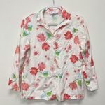 Fresh Produce  Shirt Women Medium White Floral Button Tencel Coastal Cottagecore Photo 0