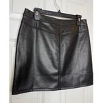 THML  Black Vegan Leather Mini Skirt Size Large Photo 2