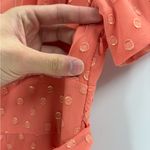 Free People  wanderer Maci dress boho gown coral chiffon metallic gold textured 4 Photo 6