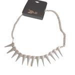 ZAD Silver Spike Statement Necklace Punk Edgy‎ Bold Jewelry Photo 1