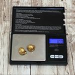 Vintage Gold tone Soccer Ball Honeycomb Clip On Earrings Photo 9