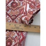 Rachel Zoe  Blouse Button-Up Cropped Aztec Top 100% Linen Red Orange Size M Photo 4