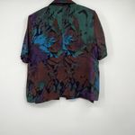 Womens VTG Art Deco 2 Piece Outfit Blouse Skirt Business Career Hawaiian 1980’s Purple Size L Photo 2