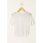 frame denim White Tie-Neck Top Women’s Size M 3/4 Sleeve Blouse Photo 2