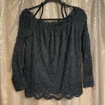 Anthropologie  Eri + Ali Black Lace Off the Shoulder Long Sleeve Blouse, XS NWT Photo 0
