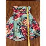 Paper Dolls Paperdoll Strapless Floral Mini flare skater cocktail Dress Lined Back Zip 5 S Photo 2