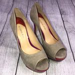 Gianni Bini open toe suede heels beige orange & purple sz 6.5 Photo 1