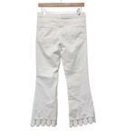 Anthropologie Pilcro White High Rise Flare Lace Hem Jeans Sz 28 Photo 5