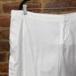 Avenue  White Flat Front Stretch Cotton Bermuda Chino Shorts Women's Size 18 Photo 1
