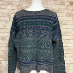 Gap  100% Wool Striped Crewneck Sweater Xl Fair Isle Crop Mom Y2k Photo 0