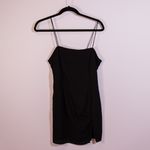 superdown  Chiffon Tank Strap Ruched Side Slit Mini Cocktail Party Dress Black M Photo 0