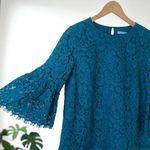 Draper James Lace Bell Sleeve Blouse in Deep Teal Photo 6