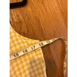 Old Navy  yellow gingham plaid linen square neck mini dress large Photo 9