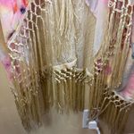 Melissa McCarthy Seven Kimono Cardigan Floral Lace Fringe Boho Robe Plus Size 1X Pink Photo 6