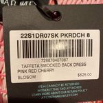 Cynthia Rowley #790   Silk Cherry Pink Smocked Dress Photo 12