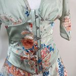 Moda International Silk Corset Blouse Green Photo 1