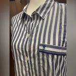 Victorias Secret Mayfair Shimmer Striped Blue Night Gown Sleepshirt Pajama Size M Photo 1