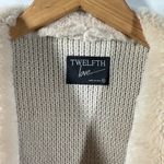 Twelfth Love Cardigan Women M Tan Faux Suede Faux Fur Open Front Spring Jacket Size M Photo 5