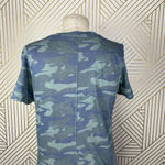 Monrow Camo Tee Shirt Dress Succulent Green Short‎ Sleeve Ruched Size US Small Photo 7