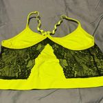 Torrid  Yellow and Black Sports Bra with Lace Accents Photo 2