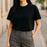 Trina Turk  Womens Shorts‎ Size 2 Brown Plaid Cuffed Bermuda Made in USA Photo 0