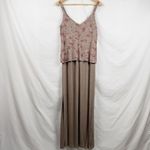 Alex Evenings Women's Size 12 Sleeveless Long Formal Dress Brown Floral Photo 4