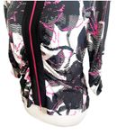 Joseph Ribkoff  Vintage 80’s Zip Up Top Size 10 Stretchy Retro Pink Neon Black Photo 2