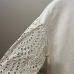 A New Day Women's White Long Sleeve Round Neck Eyelet Top - Size Small - NWT Photo 2