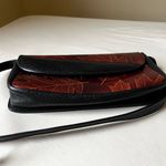 Vintage Maple Leaf Embossed Leather Crossbody Bag Black Brown Two Photo 4