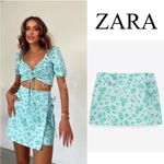 ZARA NEW Women’s Floral Bow Skort Skirt Mini Photo 5