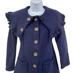 Anthropologie Vintage House of Harlow 100% Wool Frill Ruffle Sweater Coat Jacket Photo 5