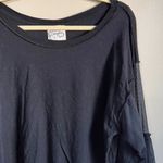 Free People  Black Still Got It Mesh Sleeve Top Small Photo 2