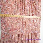 Free People New! Red Floral Print Bohemian Feeling Groovy Ruffle Maxi Dress, S Photo 13