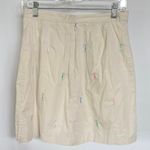 American Vintage Vintage Golf Rainbow Embroidered Sporty Cream Mini Skort Skirt Cotton Size 6 Photo 1
