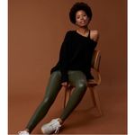 Aerie  Faux Leather Olive Green Pants Hi Waist Skinny Pants Brand New With Tags Photo 2