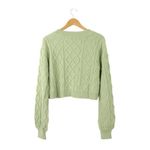 Lovers + Friends NWT Opal Cardigan Sweater Cropped Meadow Green L Photo 7
