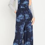 Old Navy Fit & Flare Floral Cami Jumpsuit Navy Blue Summer Beach Womens NWOT Photo 0